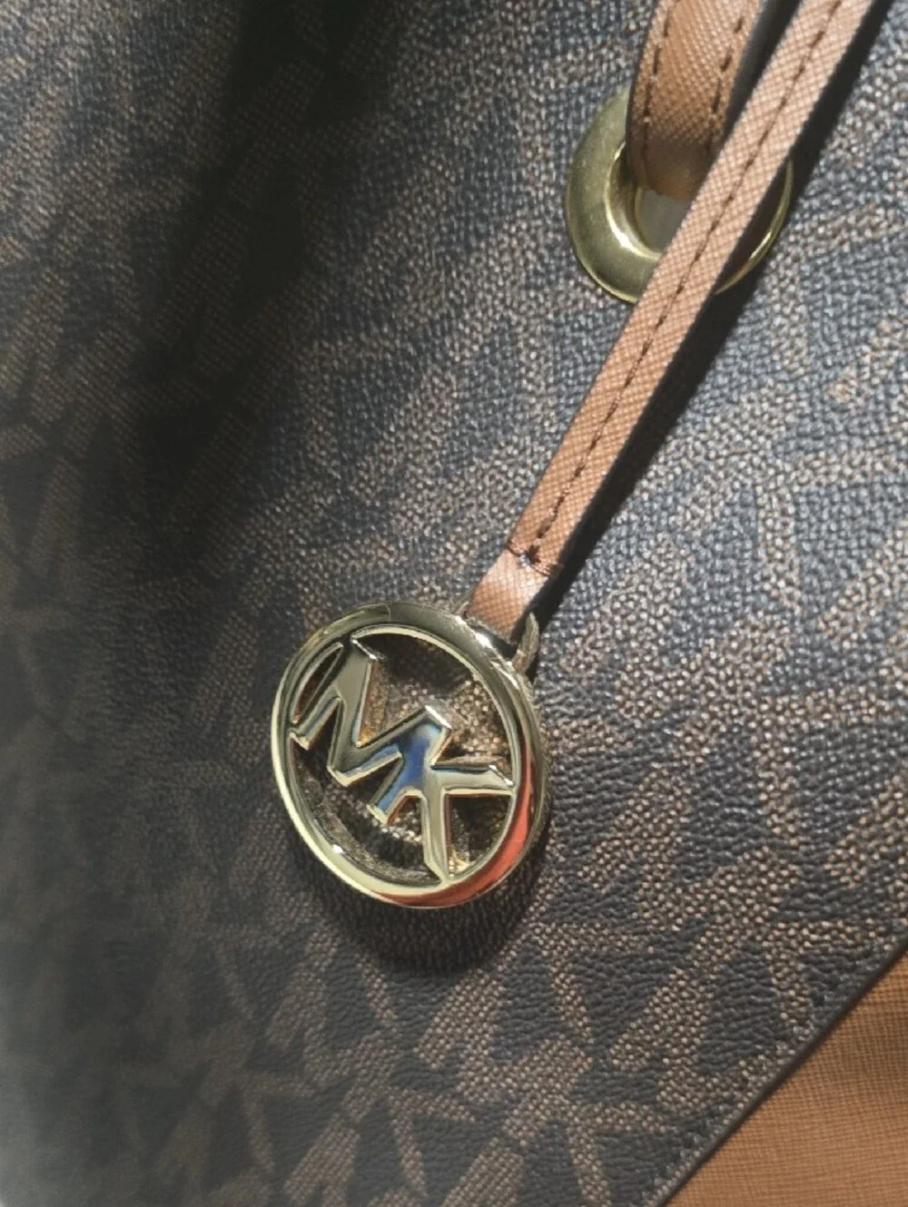 NEW Michael Kors Brown and Tan MK Signature Tote
